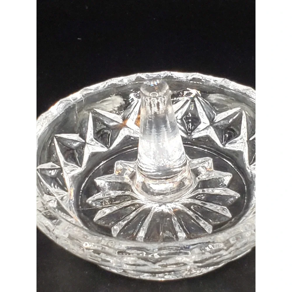 Lead Crystal Ring Holder Tricket Dish Jewelry Pinwheel‎ Design - Stunning